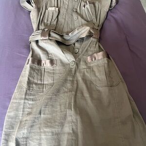 Bebe Olive Button-Up Dress